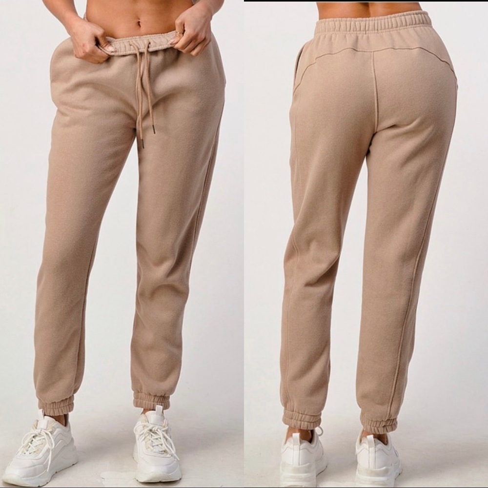 Fashion Fleece jogger Sweatpants Taupe